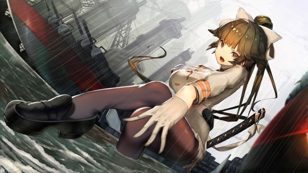 Azur Lane,thanh kiếm,Takao Azur Lane,Pantyhose,đồng phục,ướt