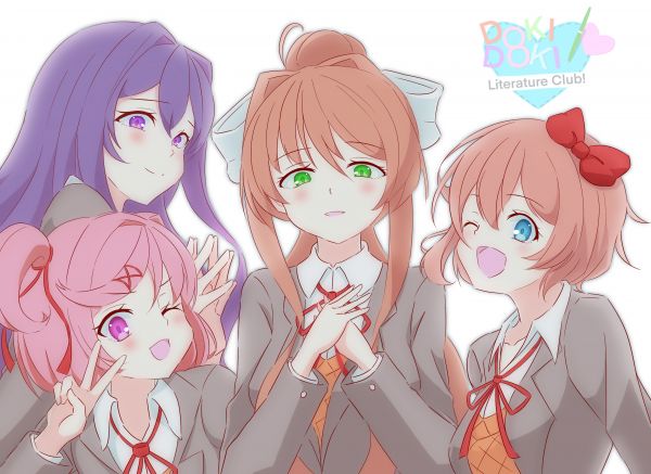 애니메이션,애니메이션 소녀들,Doki Doki Literature Club,Monika Doki Doki Literature Club,Yuri Doki Doki Literature Club,Sayori Doki Doki Literature Club