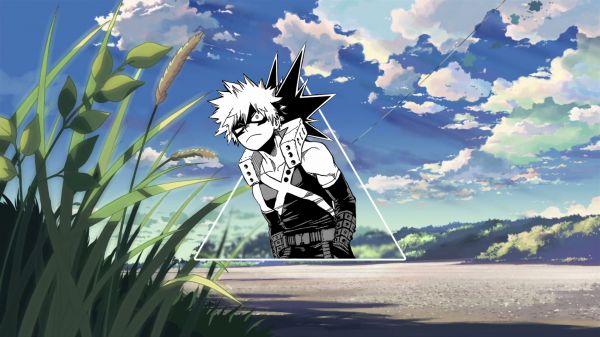 Katsuki Bakugou,Bakug Katsuki,ragazzi anime,anime,anime landscape,anime man