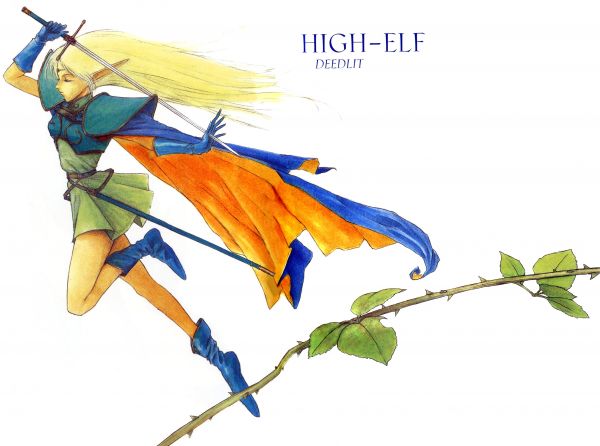 Record of Lodoss War,Deedlit,High Elf,blond,zwaard,animemeisjes