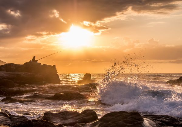 mare, cielo, oceano, orizzonte, tramonto, onda