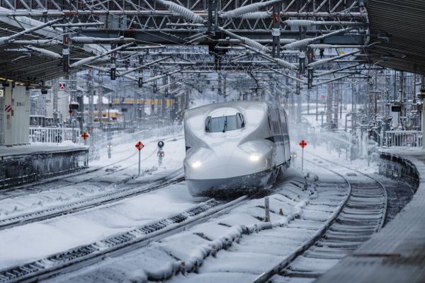 train,railway,snow,Shinkansen,Japan,winter