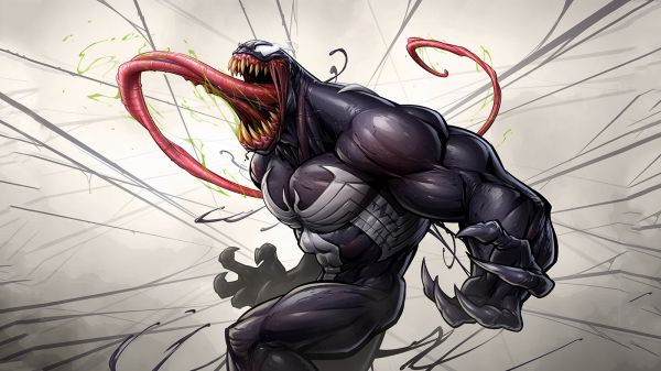 Patrick Brown,1600x900 px,eddie brock,man,spider,Venom