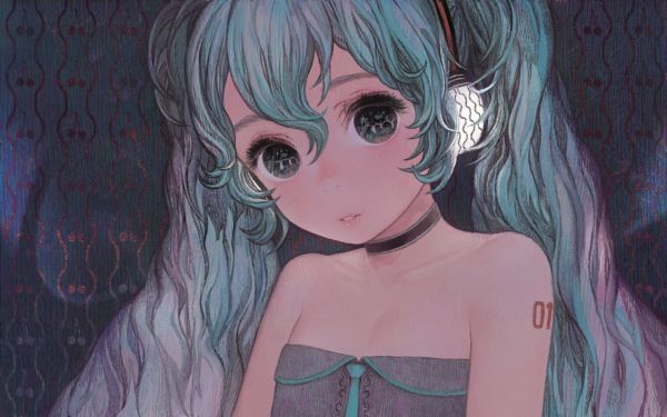 Zeichnung, Illustration, Anime, skizzieren, Vocaloid, Hatsune Miku