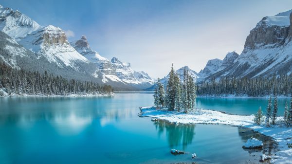 nature,landscape,mountains,river,water,Jasper National Park