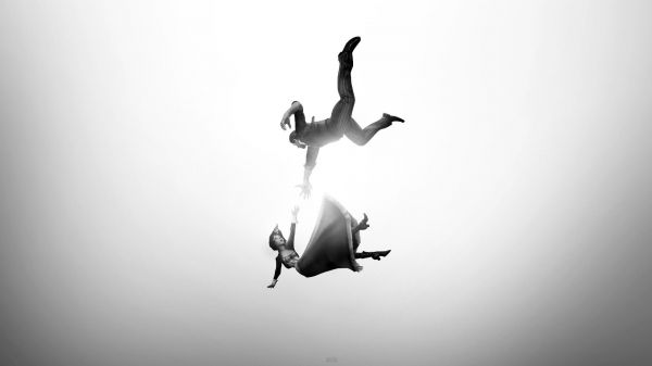 white, black, monochrome, jumping, photography, video games