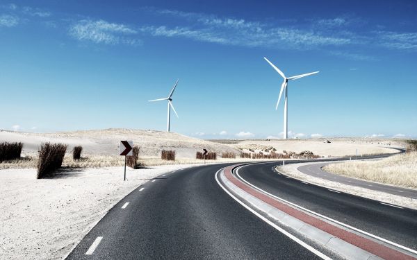 landschap, weg, wind, hemel, woestijn, planken