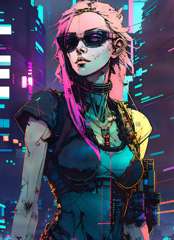 inkpunk,solglasögon,ai art,cyberpunk