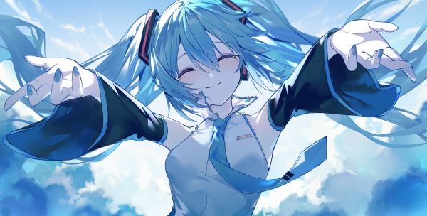 Anime,Chicas anime,Hatsune Miku,Vocaloid,Dos cuentos,Ojos cerrados