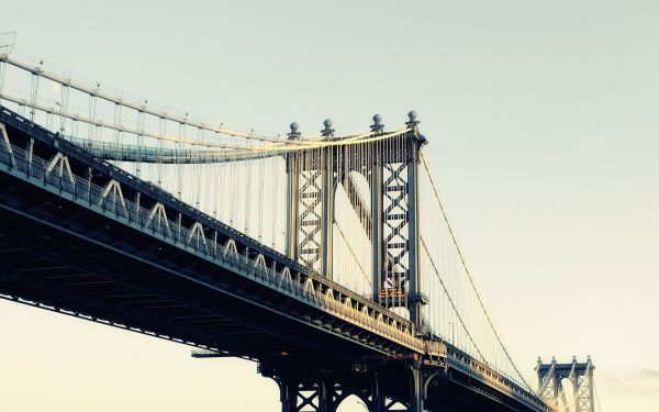 jembatan,Amerika Serikat,Manhattan Bridge,jembatan gantung,jembatan lengkung,garis