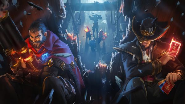 Twisted Fate League of Legends, Graves League of Legends, Videopelit, GZG, 4k, Twisted Fate