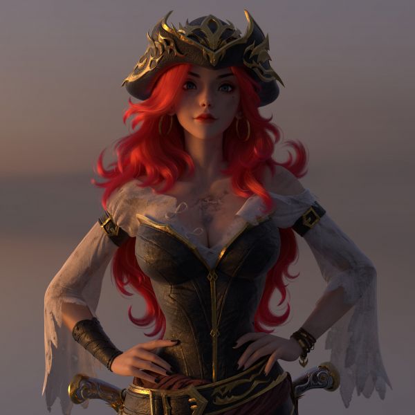 Ye Chaofan,CGI,donne,Miss Fortune League of Legends,League of Legends,cappello