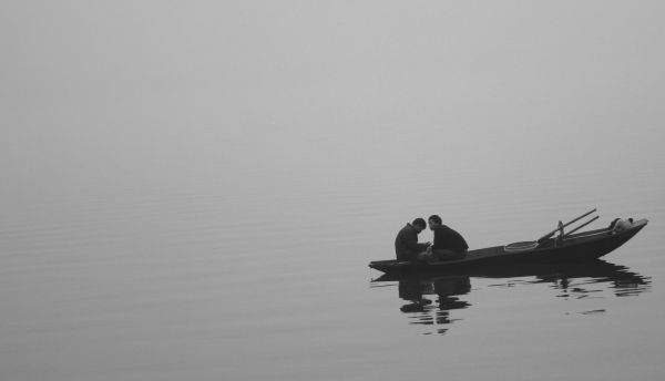 mer,Hommes,noir,bateau,Monochrome,eau