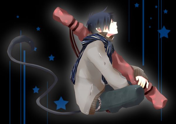 illustration,anime,cartoon,demon,Blue Exorcist,Okumura Rin