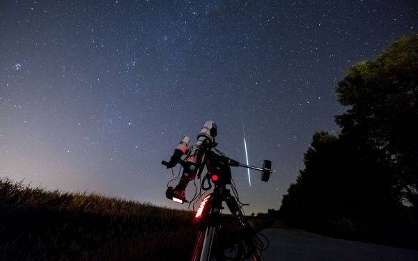 telescope,starry night,trees,night