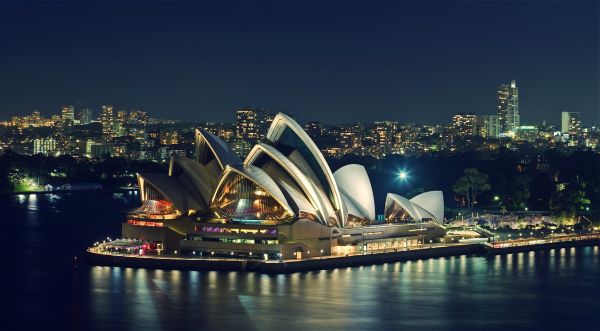 city,night,sea,Sydney,Sydney Opera House,2316x1280 px