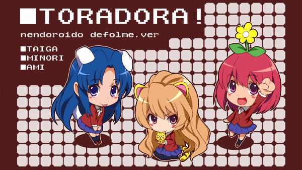 สาวอะนิเมะ, หูสัตว์, Toradora, Aisaka Taiga, Kawashima Ami, Kushieda Minori