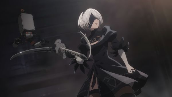 anime,Nier Αυτόματα,4k,Anime screenshot,κορίτσια anime,με δεμένα μάτια