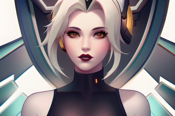 Mercy Overwatch,blondă,Overwatch,fundal simplu,cyberpunk,black suit