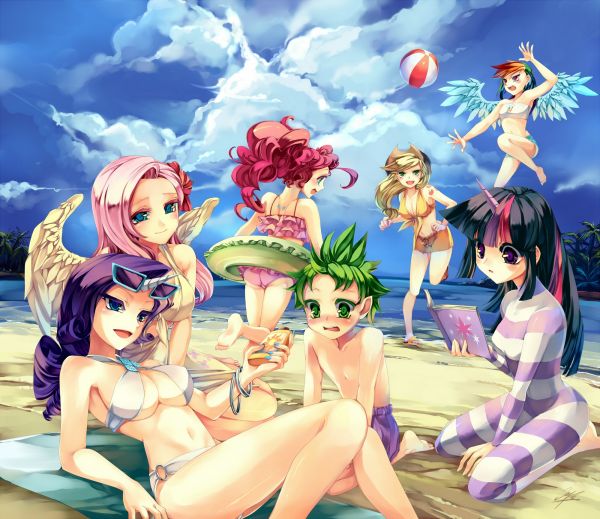 ilustrasi,anime,sayap,gadis anime,anak laki-laki anime,pantai