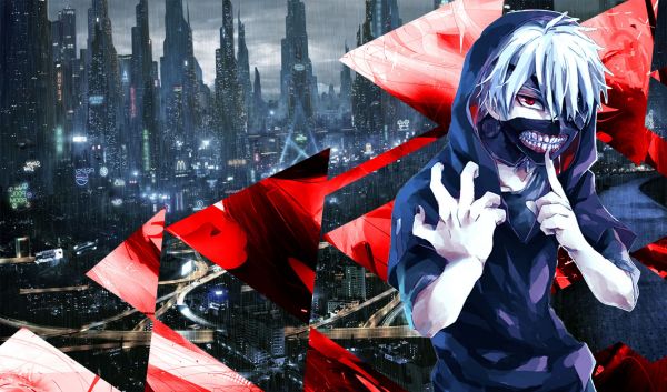 Anime,Kaneki Ken,Cosplay,abstracto,rojo,azul