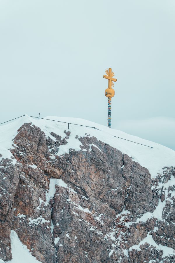 ツークシュピッツ,山々,雪,コールド,オーストリア,ドイツ