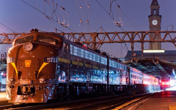 city,night,sky,vehicle,train,evening