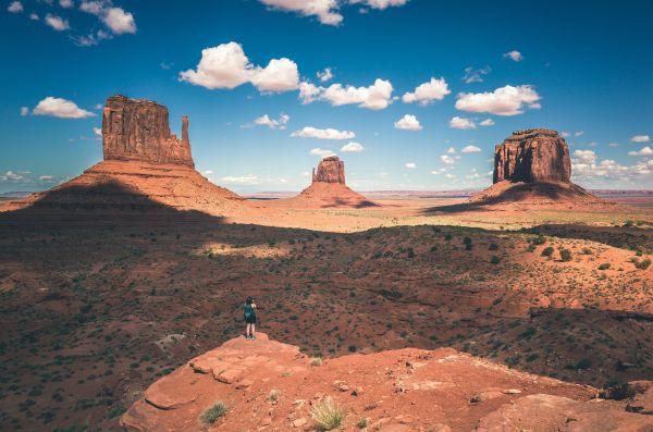 paisaje, rock, naturaleza, Desierto, Árboles, Nubes