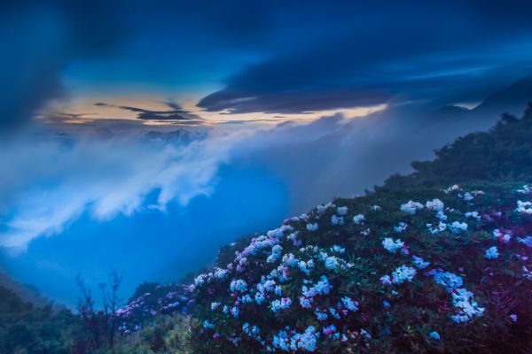 puesta de sol,noche,parque Nacional,color,brumoso,Canon