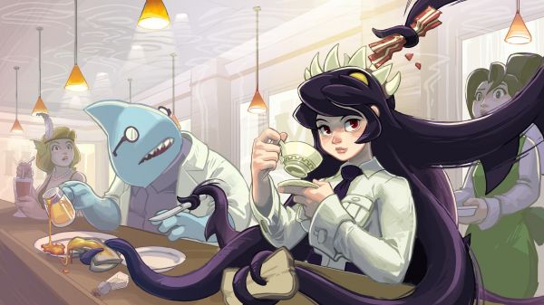 anime, anime dívky, Skullgirls, ilustrace, kreslená pohádka, komiks