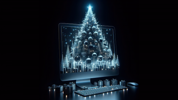 laptop,Christmas,ball,silver,blue,holiday