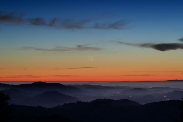 fotografia,paesaggio,natura,tramonto,Luna,stelle