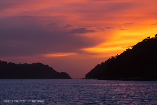 แนวนอน, เรือ, เรือ, พระอาทิตย์ตก, ทะเล, มีสีสัน