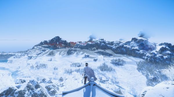 Ghost of Tsushima,Speel station,sneeuw,landschap,Computerspellen,staand