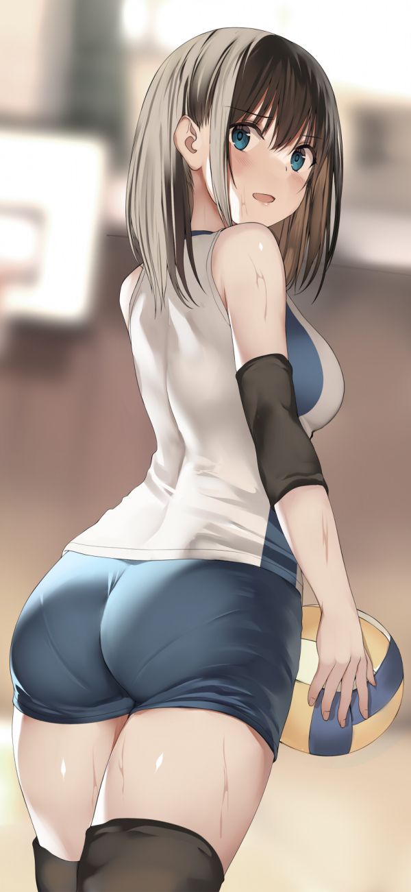 anime,anime girls,abbigliamento sportivo,capelli scuri,occhi blu,arrossendo