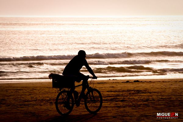 日没,海,エスパナ,旅行,光,夏