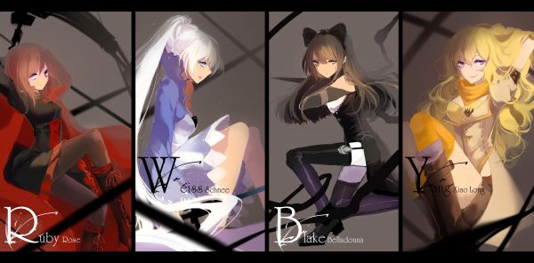 anime, gadis anime, Blake Belladonna, RWBY, karakter Ruby Rose, Yang Xiao Long