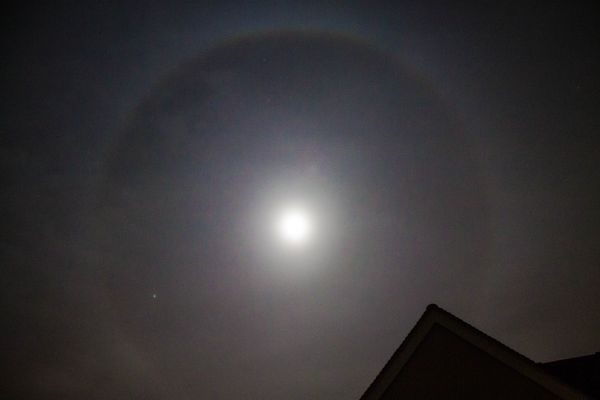 malam, ruang, langit, Bulan, sinar bulan, Lingkaran cahaya