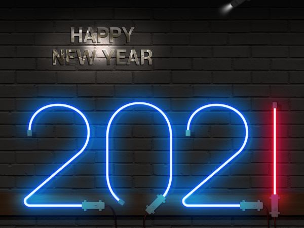 2021 happy new year,2021,fluorescent light