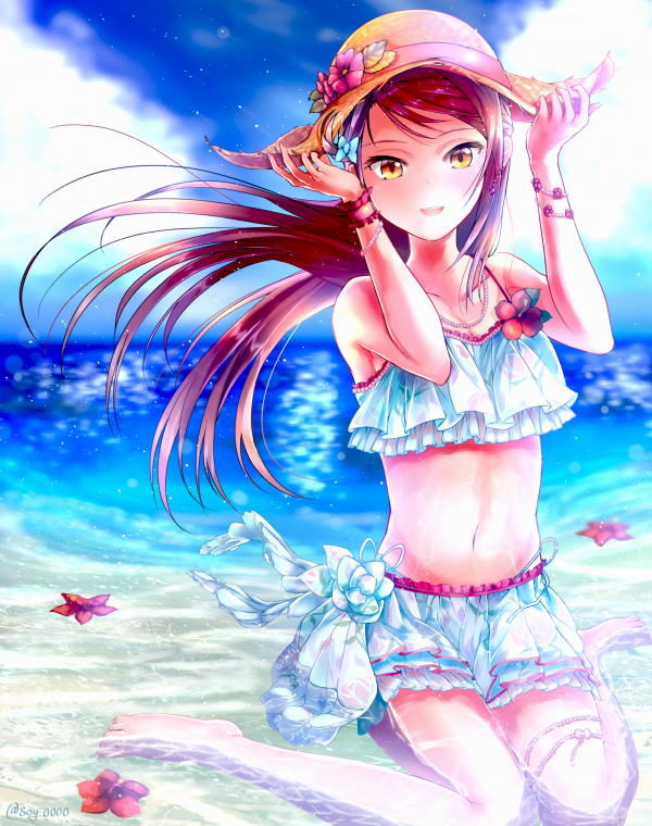 Anime, Chicas anime, Amor en vivo Sunshine, pelo largo, Ama vive, Sakurauchi Riko