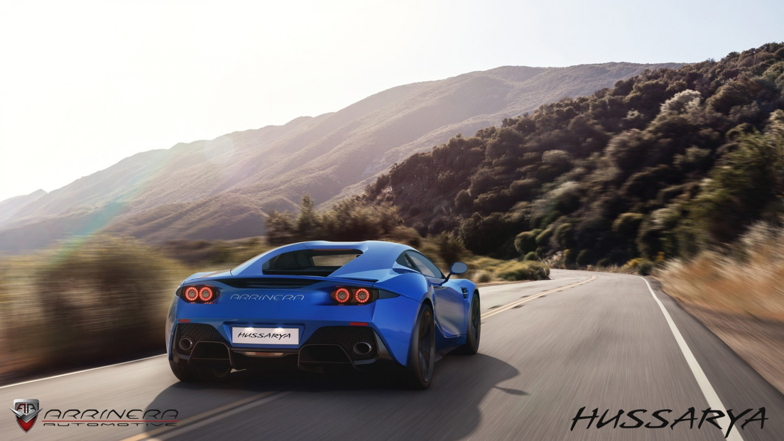 1920x1080 px, Arrinera Automotive S A, Arrinera Hussarya, blue cars, car, rear view, road