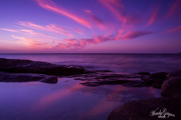 tramonto,mare,roccia,puntellare,riflessione,cielo