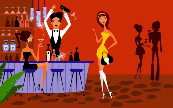 Disco,những người,khiêu vũ,quán ba,đồ uống,Bartender