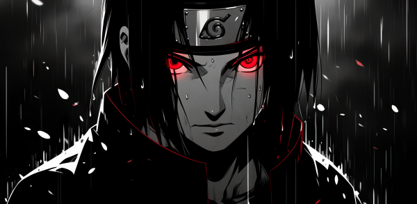 anime boys,naruto anime,Naruto Shippuuden,Uchiha Itachi,red eyes,monochrome