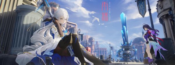 Honkai Star Rail,Bronya Zaychik,uccelli,cielo,nuvole