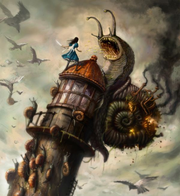 illustration,Videospel,fantasikonst,brand,Alice,Alice Madness Returns