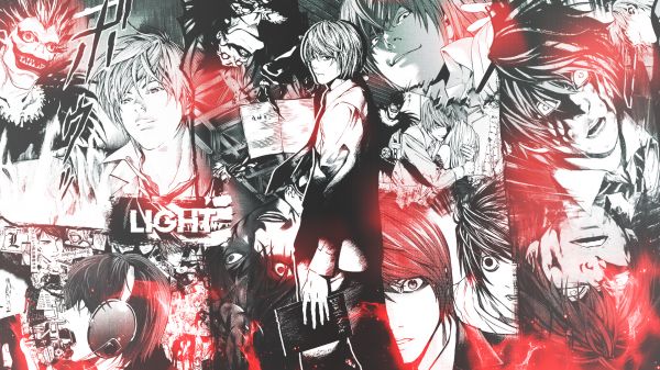 Yagami Light,Death Note,manga,colaj