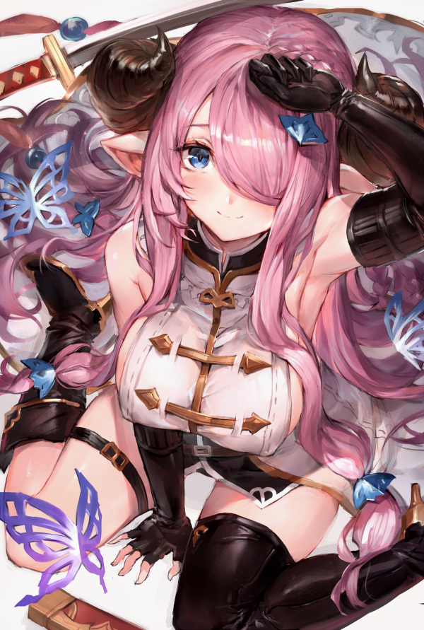 Narumeia Granblue Fantasy,anime,gadis anime,tanduk,Grand Blue Fantasy,rambut merah muda