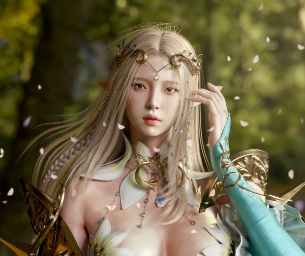 Kim Subeen,CGI,女性,ブロンド,魔術師,ドレス