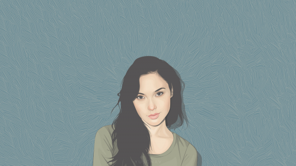 face, hair, white, portrait, Gal Gadot, vector